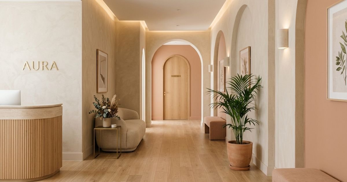 Reception corridor of one of the female-only laser clinics profiled in this 2026 pricing guide