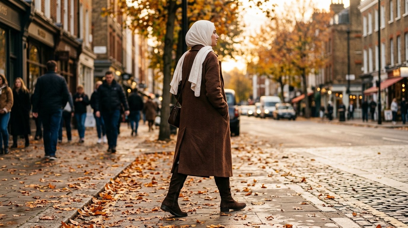 Modest boot outfits 2026 styled with a wool coat and suede knee-high boots