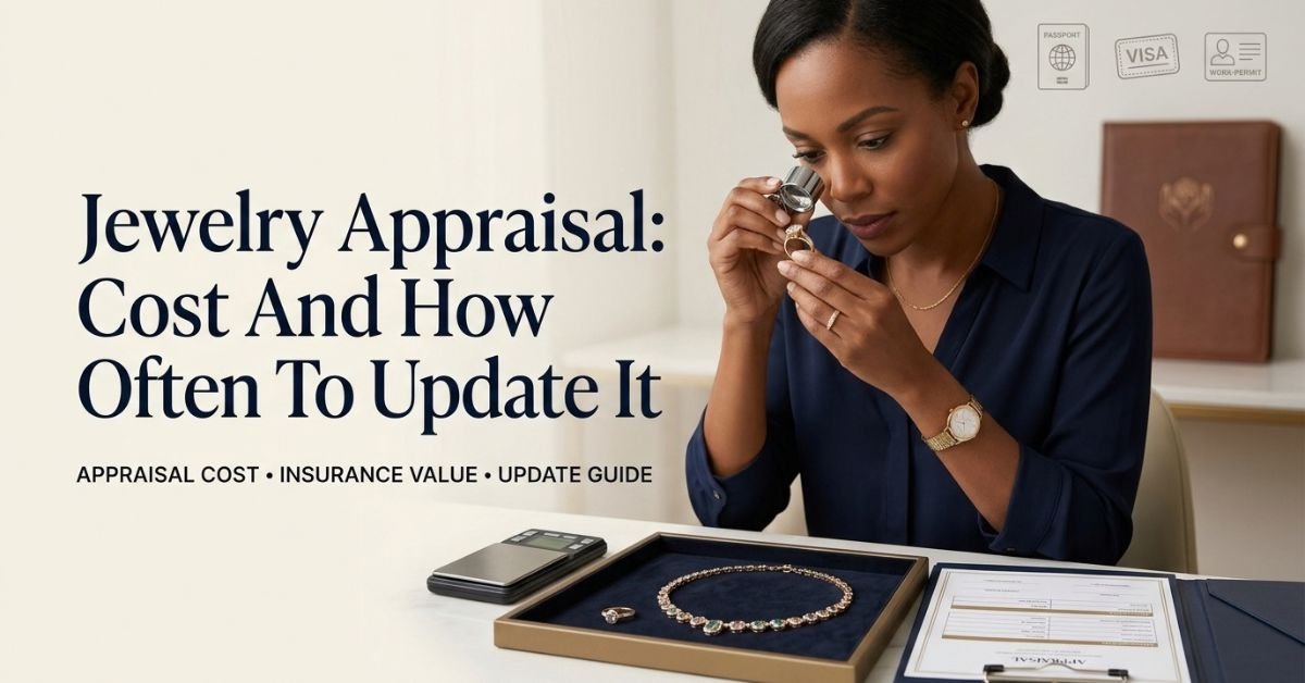 Appraiser examining a ring for a jwellery appraisal